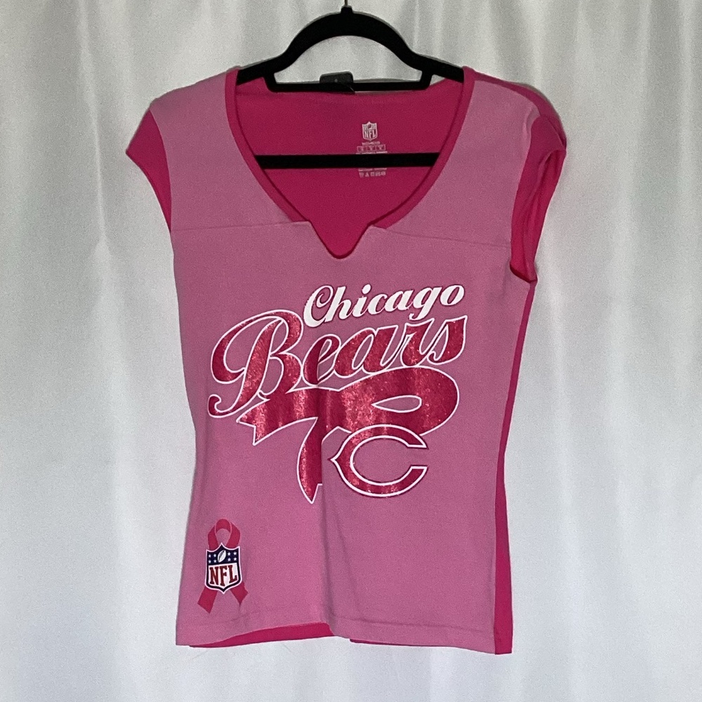 1235. NFL Women’s Chicago Bears Brease Cancer Awareness Sleeveless T EUC Medium